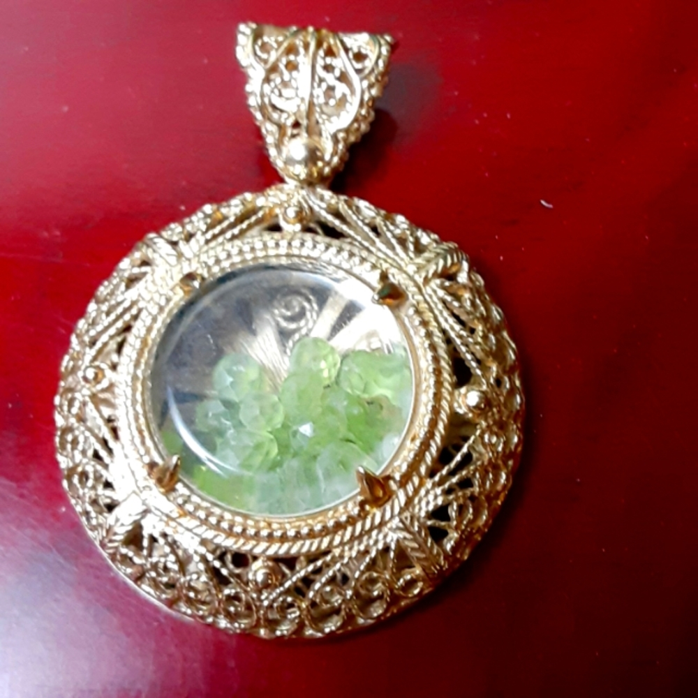925 Rarities peridot shaker pendant. FIRM